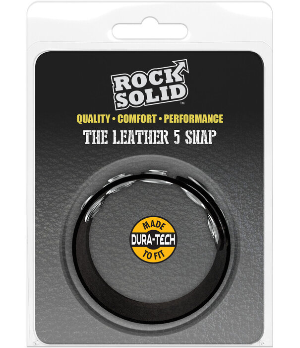 Doc Johnson De Leather 5 Snap - Leather Cockring