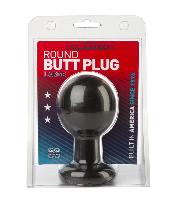 Doc Johnson The Classic - Round Butt Plug - Large - Black