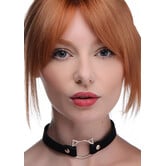 Kinky Kitty Ring Slim Choker - PU Leer - Zwart