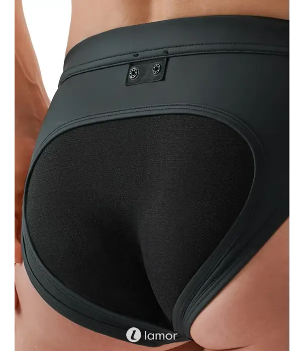 * SVENJOYMENT Svenjoyment jockstrap SJ2100401 zwart in matte look met metalen rits en opklapbare mesh achterkant