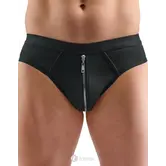 Svenjoyment jockstrap SJ2100401 zwart in matte look met metalen rits en opklapbare mesh achterkant