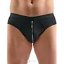 Svenjoyment jockstrap SJ2100401 zwart in matte look met metalen rits en opklapbare mesh achterkant