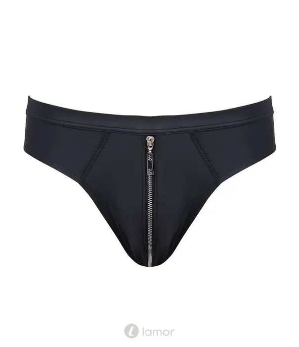* SVENJOYMENT Svenjoyment jockstrap SJ2100401 zwart in matte look met metalen rits en opklapbare mesh achterkant