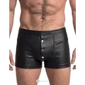 Svenjoyment lederlook herenpants SJ2133660 zwart met drukknopen en achterzakken