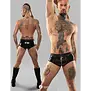 Regnes Fetish Planet vinyl short REEnzo001 zwart met tweewegrits en skinny fit