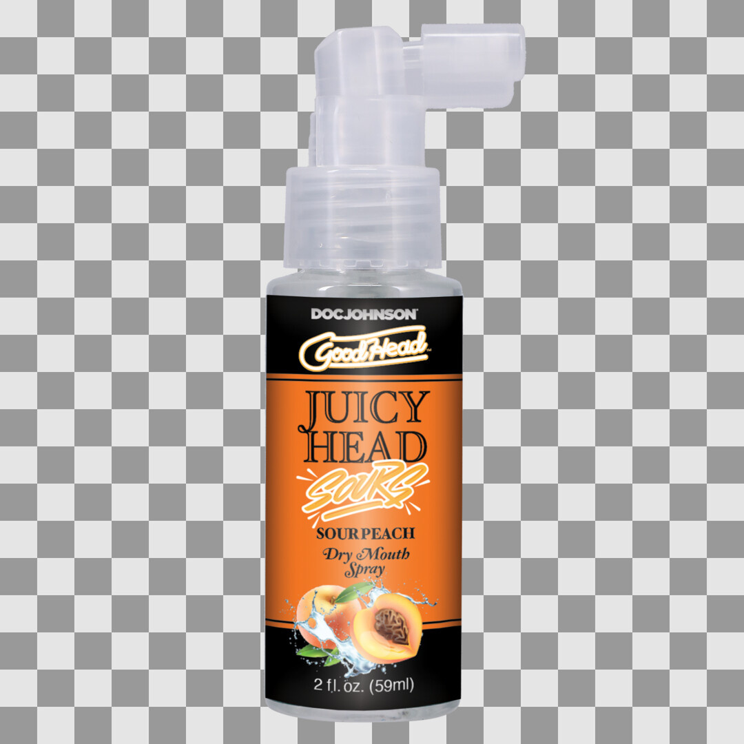 Doc Johnson Juicy Head - Dry Mouth Spray - Sour Peach - 2 fl oz / 59 ml