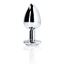 Ronde Edelsteen Anale Plug - Klein - Zilver/Diamant