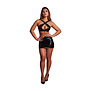 Vixen - Cross Over Wrap Top en Rok - Één Maat - Zwart