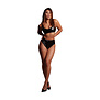 Vixen - Wet Look Crop Set - One Size - Zwart
