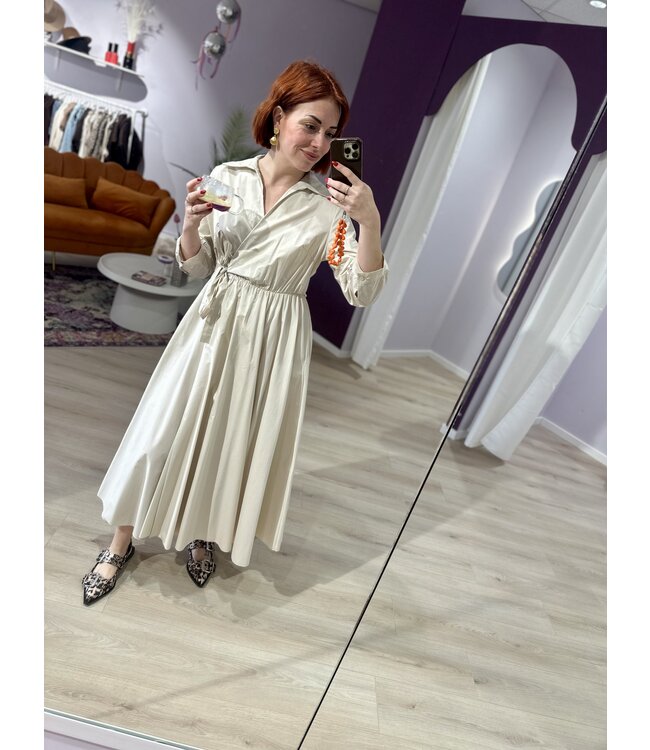 Dana - Blouse dress long beige