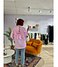 Lona - Blouse ribbon pink/white longsleeve