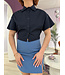 CASSIE - Cropped blouse night blue