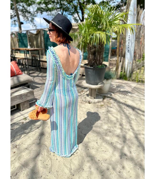 MOLLY - Dress knitted blue