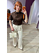 CASSIE - Cropped blouse chocolate brown