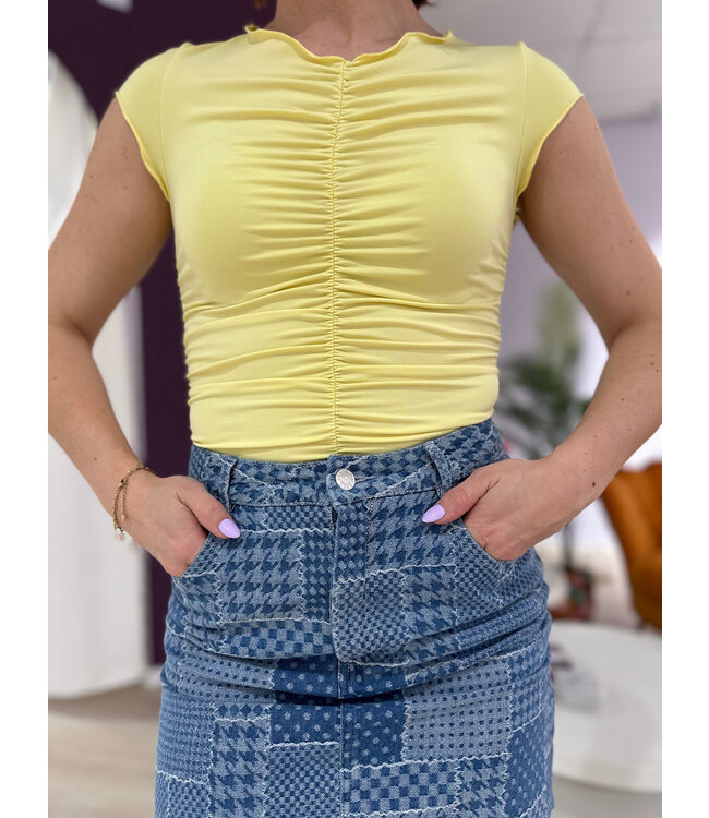 MEGAN - Denim skirt patchwork
