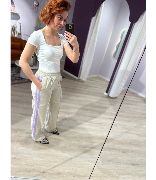 TYRA - Pants tape beige