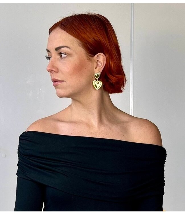 Earring double heart