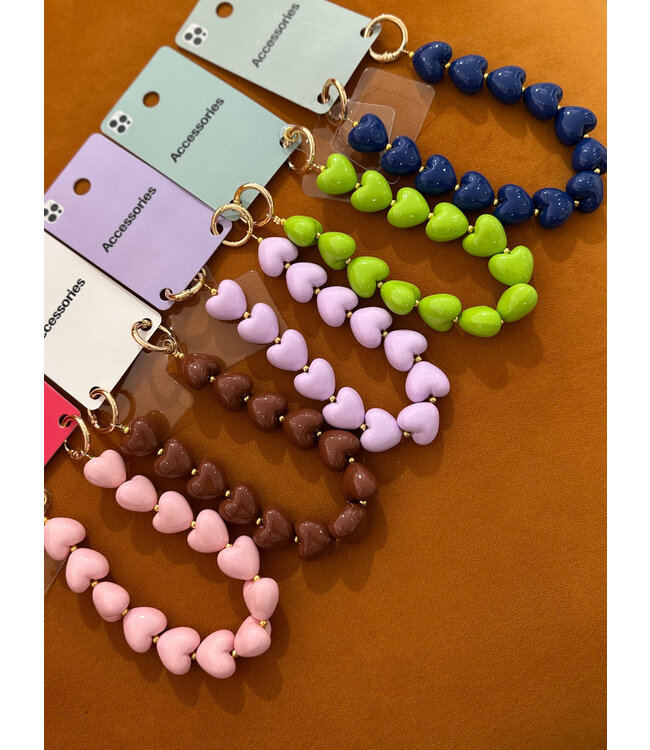 Phone cord hearts bold