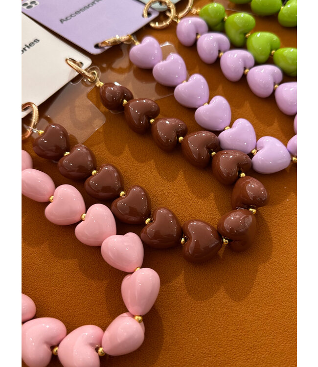 Phone cord hearts bold