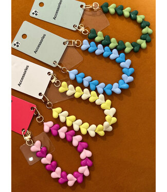 Phone cord hearts flat double