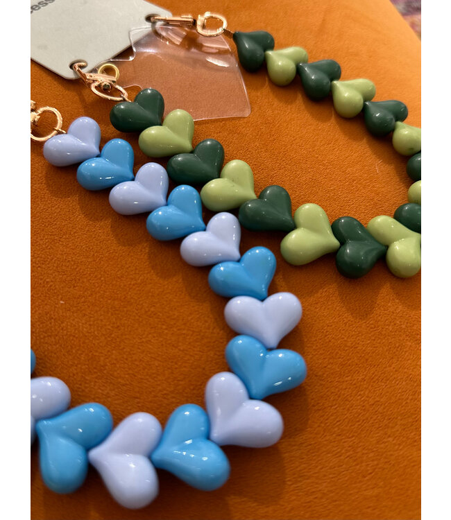 Phone cord hearts flat double