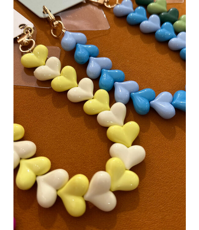 Phone cord hearts flat double