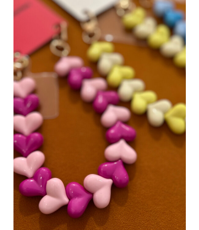 Phone cord hearts flat double