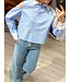 NOVA - Blouse open shoulder blue