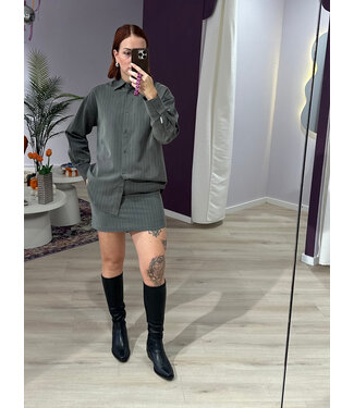 Catwalk Junkie NOOR - Skirt pinstripe grey