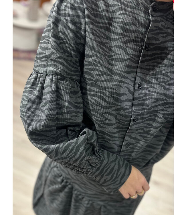 KELSEY - Blouse zebra grey