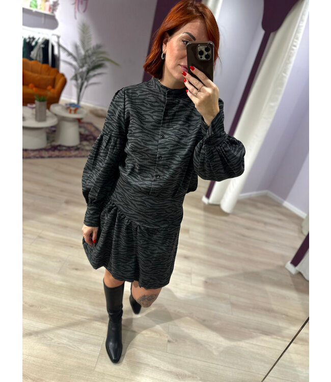 KELSEY - Blouse zebra grey
