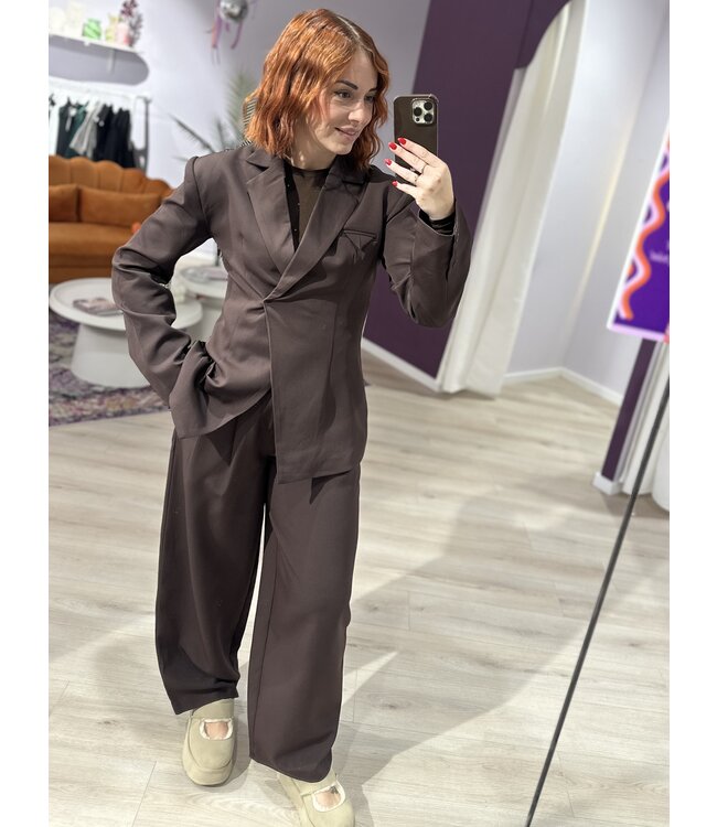 KALY - Pants baloonfit brown