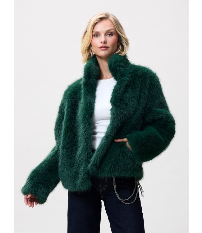 LIA - Jacket faux fur forest green