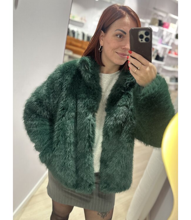 LIA - Jacket faux fur forest green