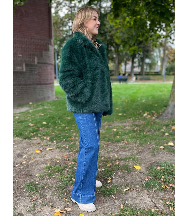 LIA - Jacket faux fur forest green