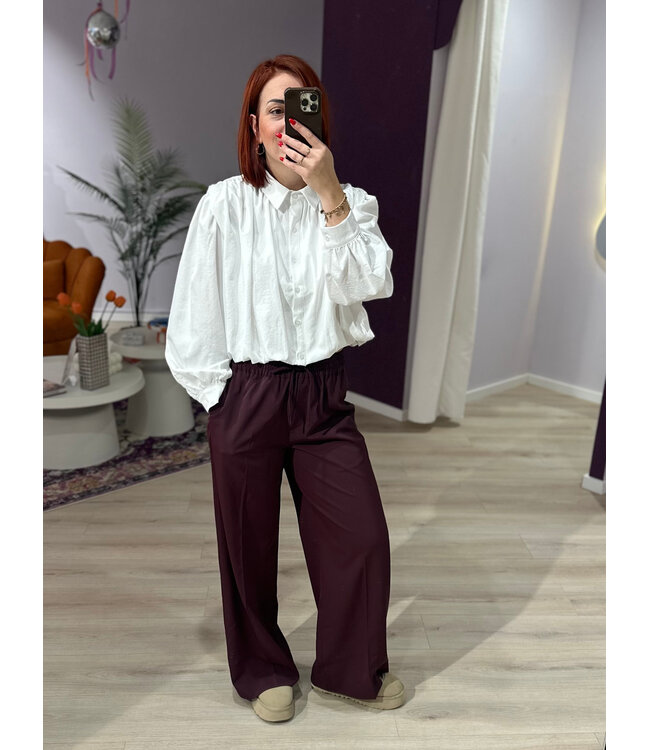 FENNA - Pants wine red