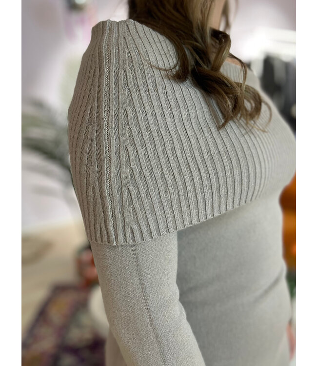 GABY - Dress knitted taupe