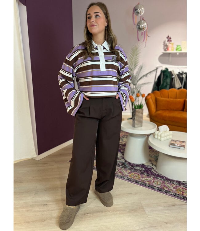 MUSE - Longsleeve polo striped