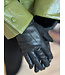 Gloves leather look faux fur