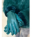 Gloves leather look faux fur