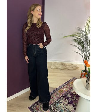 Azzurro SILVIE - Top leopard bordeaux