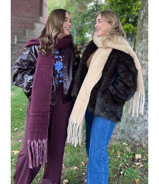 Azzurro TERRY - Jacket faux fur brown