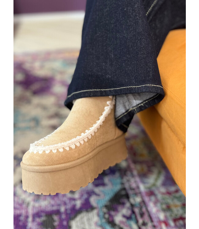 FAY - Boots suéde look beige