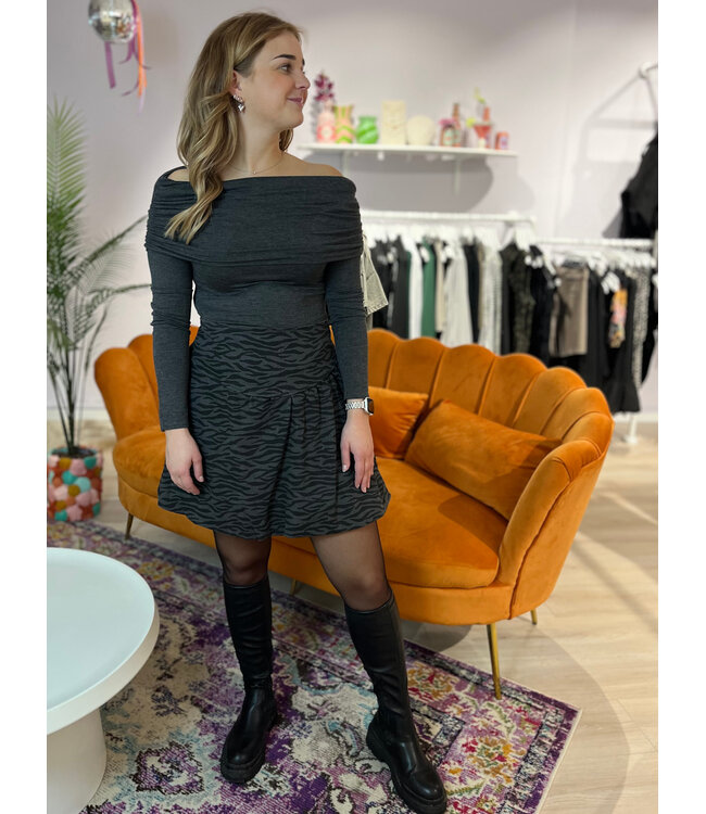 KELSEY - Skirt zebra grey