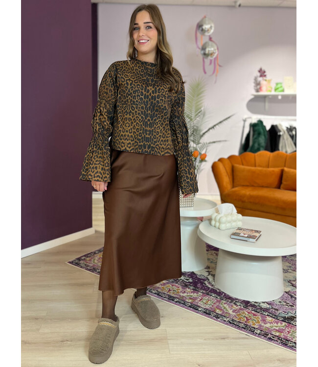 SARAH - Skirt satin maroon