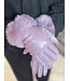 Gloves leather look faux fur