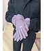 Gloves leather look faux fur