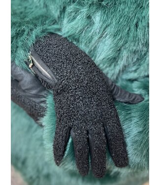 Gloves bouclé zipper