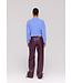 SALLY - Pants faux leather wine red