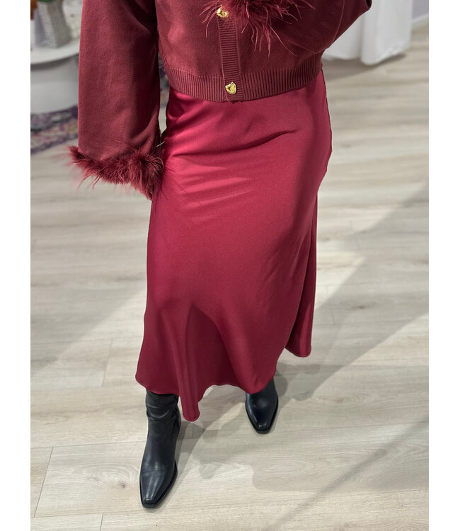 SARAH - Skirt satin bordeaux